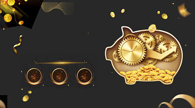 金融理财黑色大气手机横图背景