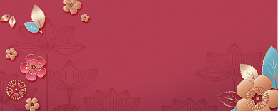 红色花朵抽奖券模板背景