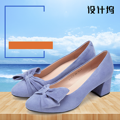 清新蓝色立夏鞋类促销淘宝天猫主图背景