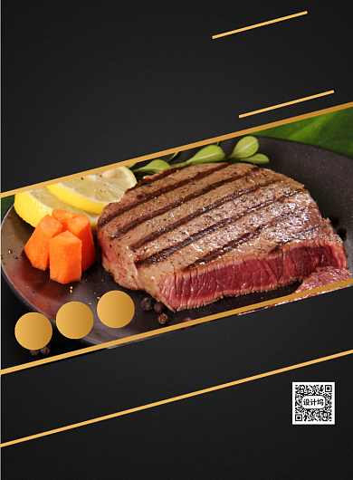 牛排美食促销宣传广告印刷海报背景