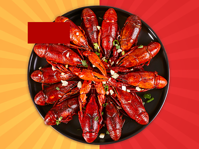 美团外卖夏季美食小龙虾促销主图背景