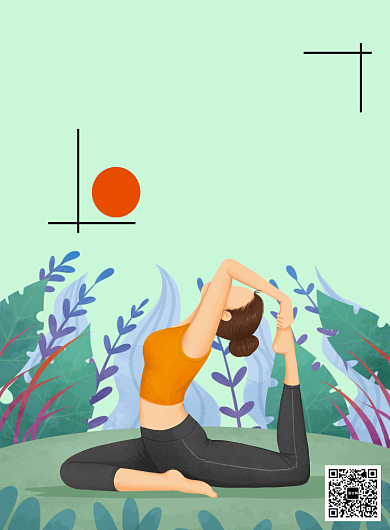 瑜伽网课预约印刷海报背景