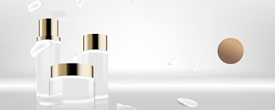 白色简约时尚护肤品优惠券背景