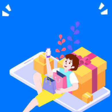 618疯狂购手绘插画公众号次图背景