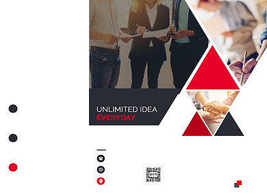 红色商务通用宣传三折页模板背景