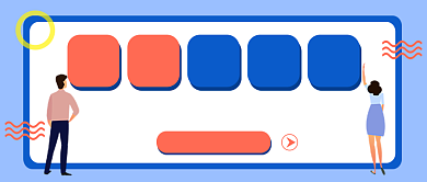 蓝色卡通夏季招聘会公众号首图背景