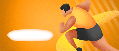 黄色插画五四青年节公众号首图背景