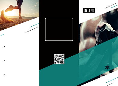 大气高端健身会所私人教练三折页模板背景