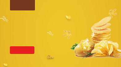 薯片零食促销黄色清新手机横图背景