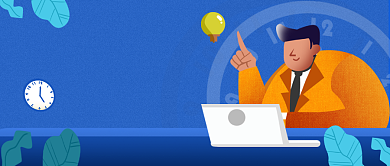 手绘插画时间管理公众号首图背景