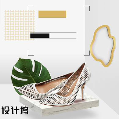 简约绿色清新夏季爱鞋日女鞋促销主图背景