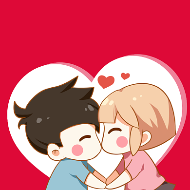 520情人节手绘卡通公众号次图背景