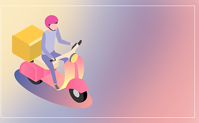 卡通渐变颜色订餐卡名片背景