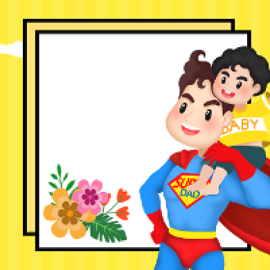 感恩有你父亲节卡通插画公众号次图背景