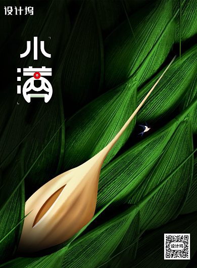 大气小满二十四节气海报背景