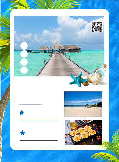 三亚海边旅游度假宣传海报背景