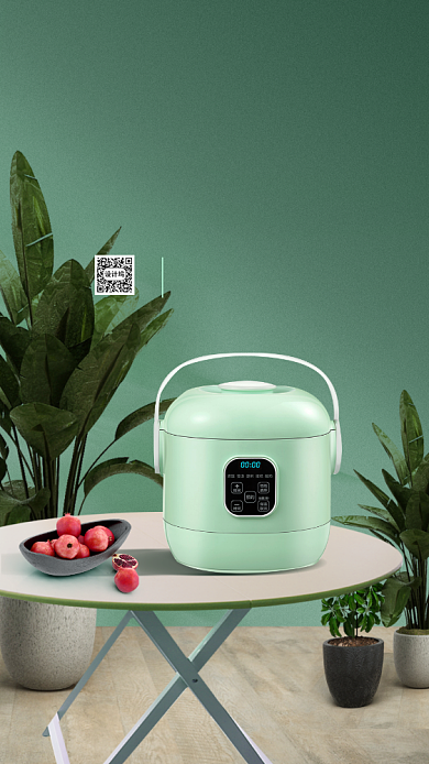 简约风电饭煲活动海报背景