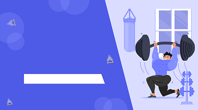 运动健身减肥手绘插画手机横图背景