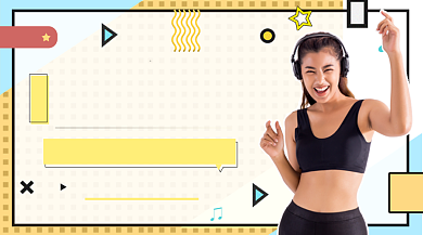 运动健身孟菲斯几何手机横图背景