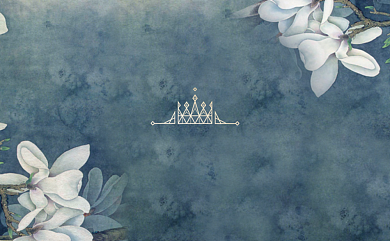 手绘兰花名片模板背景