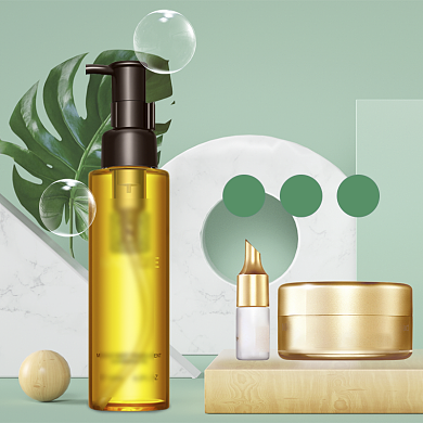 清新橄榄油护肤液五一促销直通车背景