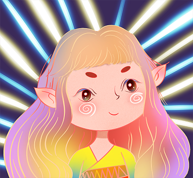 炫彩可爱仙气的变身发光少女朋友圈封面背景