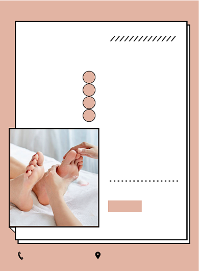 棕色扁平化几何足浴按摩宣传海报背景