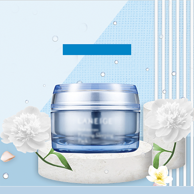 清新化妆品立夏促销直通车背景