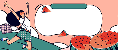 手绘描边你好夏天问候宣传背景