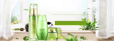 夏季美妆防护海报banner模板背景