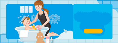 宝宝洗护健康淘宝电商banner图背景