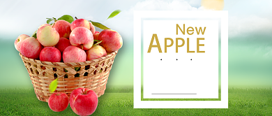 新鲜红富士苹果促销新媒体配图背景