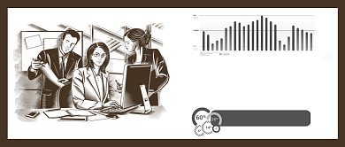 金融专家在线解析金融曲线手绘公众号背景