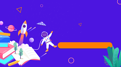 教育提分计划蓝色插画手机横图背景