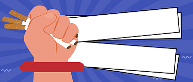 世界无烟日卡通手绘插画公众号首图背景