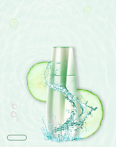 小清新夏日补水爽肤水护肤美妆促销海报背景