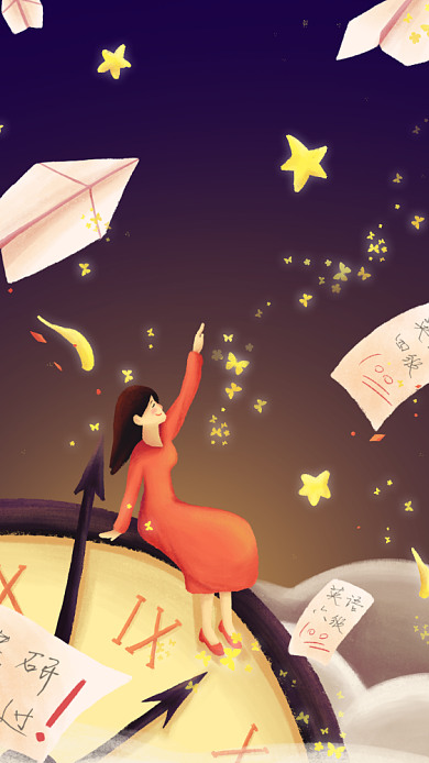 清新唯美女孩教育培训考试壁纸背景