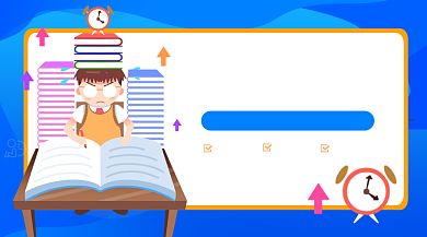 高考冲刺班蓝色插画手机横图背景