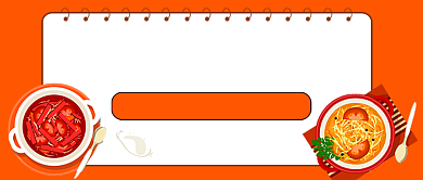 全国学生营养日橙色卡通新媒体配图背景