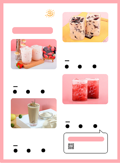 粉色简约清新奶茶菜单促销海报背景