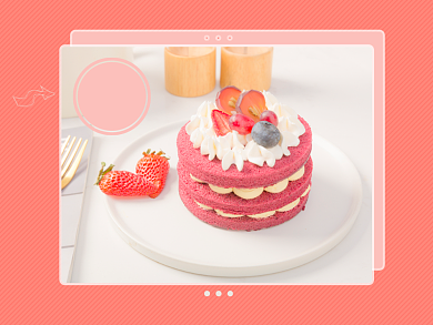 美团外卖盛夏美食草莓蛋糕主图背景