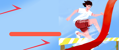 国际奥林匹克日蓝色卡通新媒体配图背景