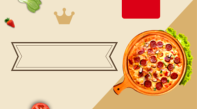 西餐披萨美食简约大气手机横图背景