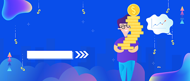 月入过万金融卡通插画公众号首图背景