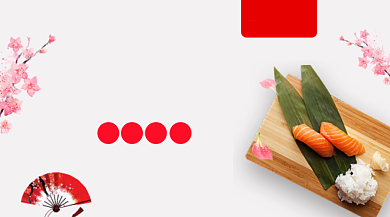 日本料理寿司美食促销清新大气手机横图背景