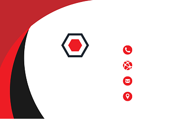 红色时尚简约名片背景