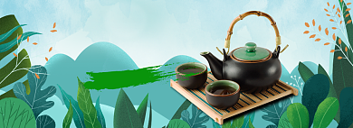春茶茶叶海报banner背景
