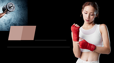 燃脂运动健身时尚简约手机横图背景