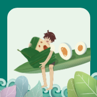 粽情端午绿色清新插画公众号次图背景