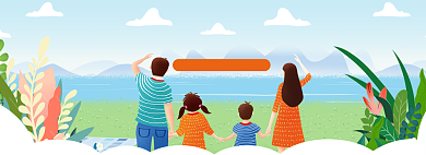 欢乐亲子游海报banner模板背景